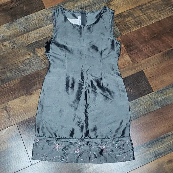 bonnie jean silver dress Bonnie Jean Silver Metallic Plaid Sash Bow Twirl Dress Girls 5 Holiday Dressy
